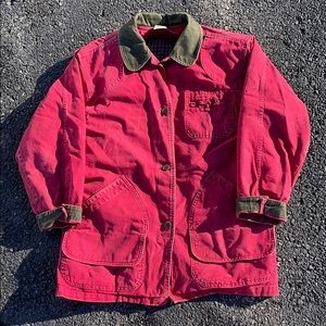 Vintage LL Bean barn jacket red xl flannel lined